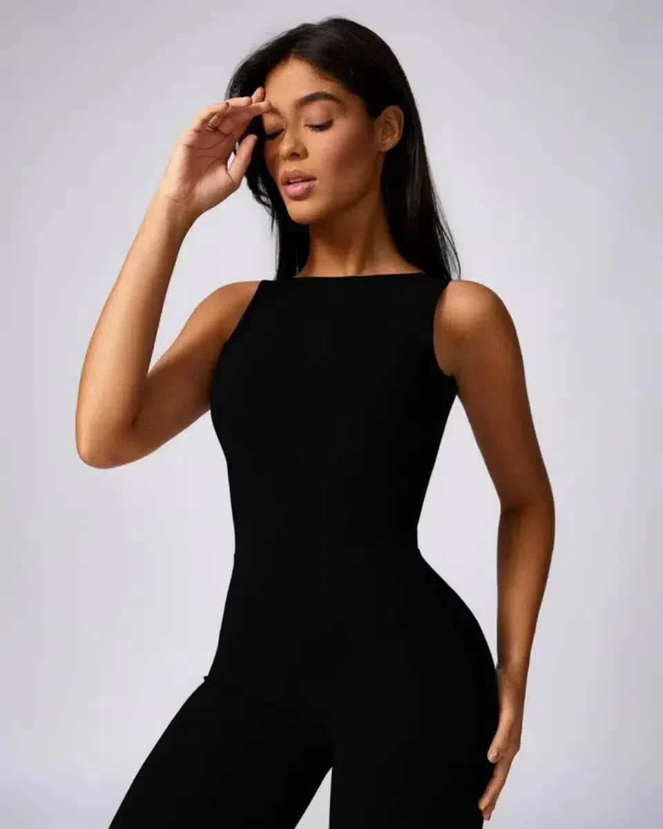 Kalani – Open-back design – Workout jumpsuit-10174779621703-Ivory Ombre
