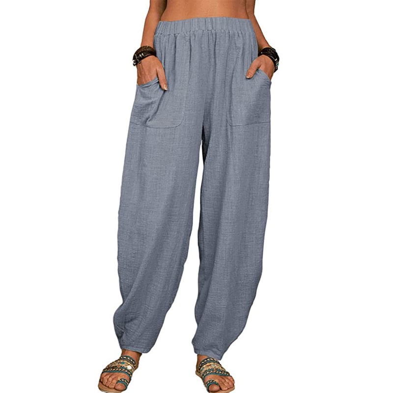 Leona – Relaxed linen blend – Wide leg trousers-10174855053639-Ivory Ombre