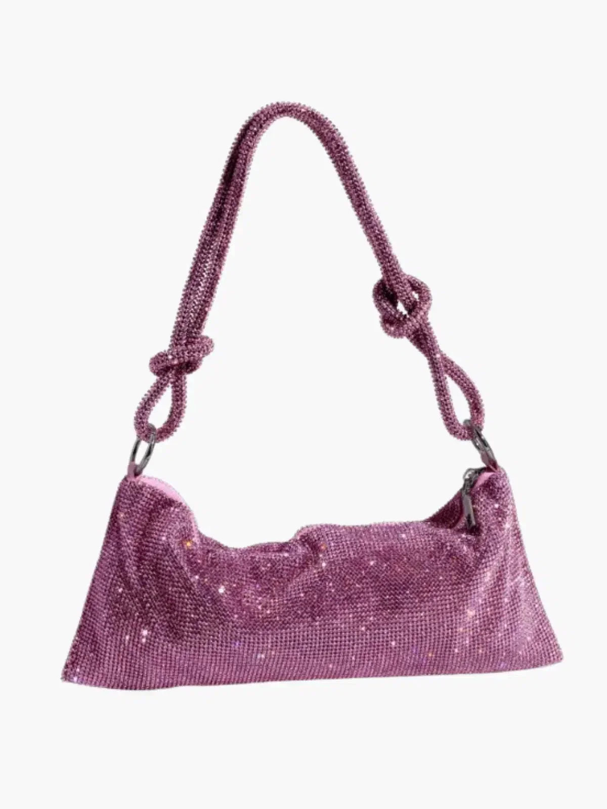 Liana – Knotted handle – Crystal mesh shoulder bag-10174662279495-Ivory Ombre