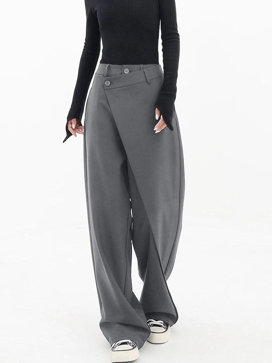 Lunafina – Asymmetric overlay – Wide-leg trousers-10174843060551-Ivory Ombre