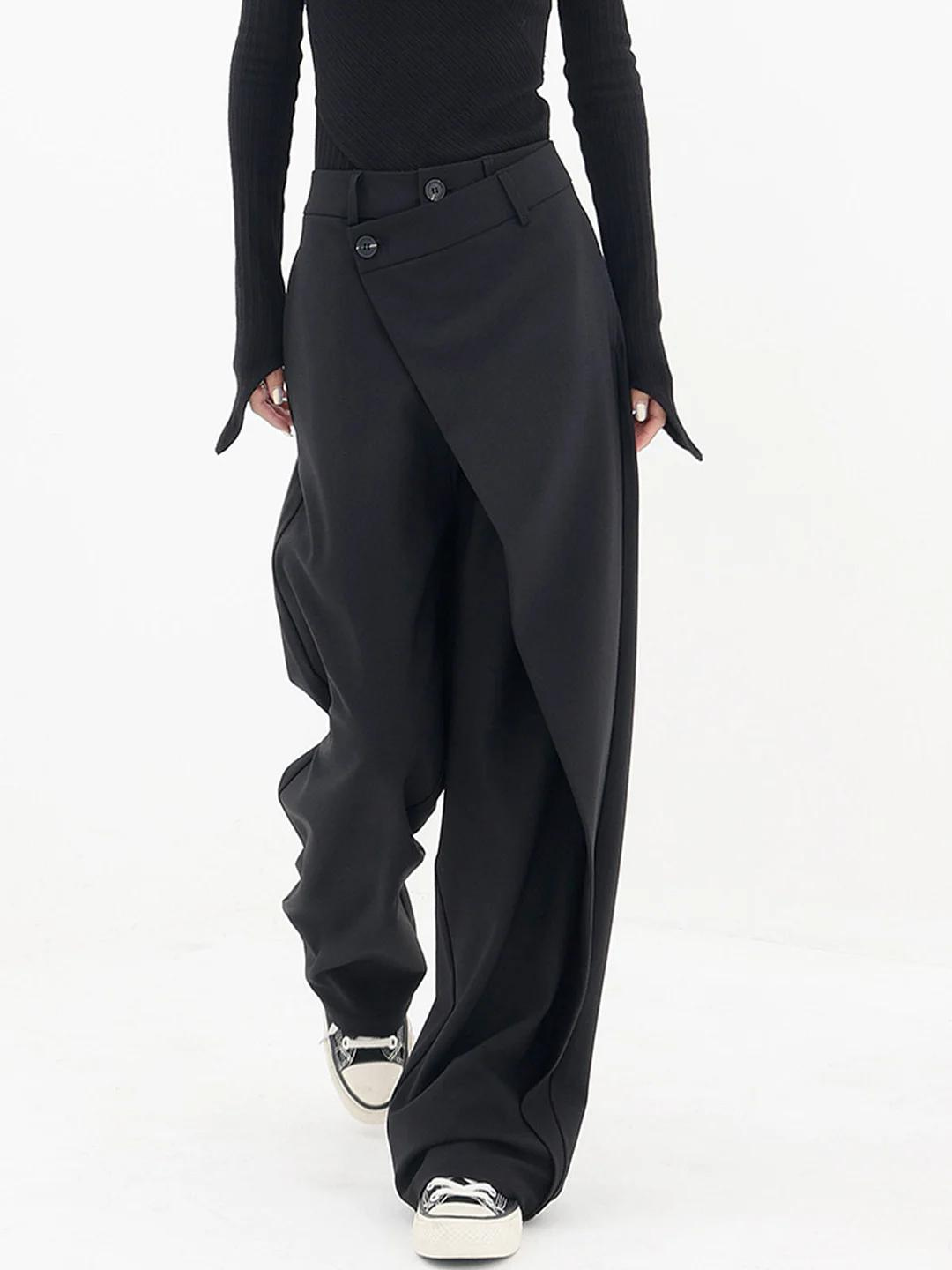 Lunafina – Asymmetric overlay – Wide-leg trousers-10174843060551-Ivory Ombre