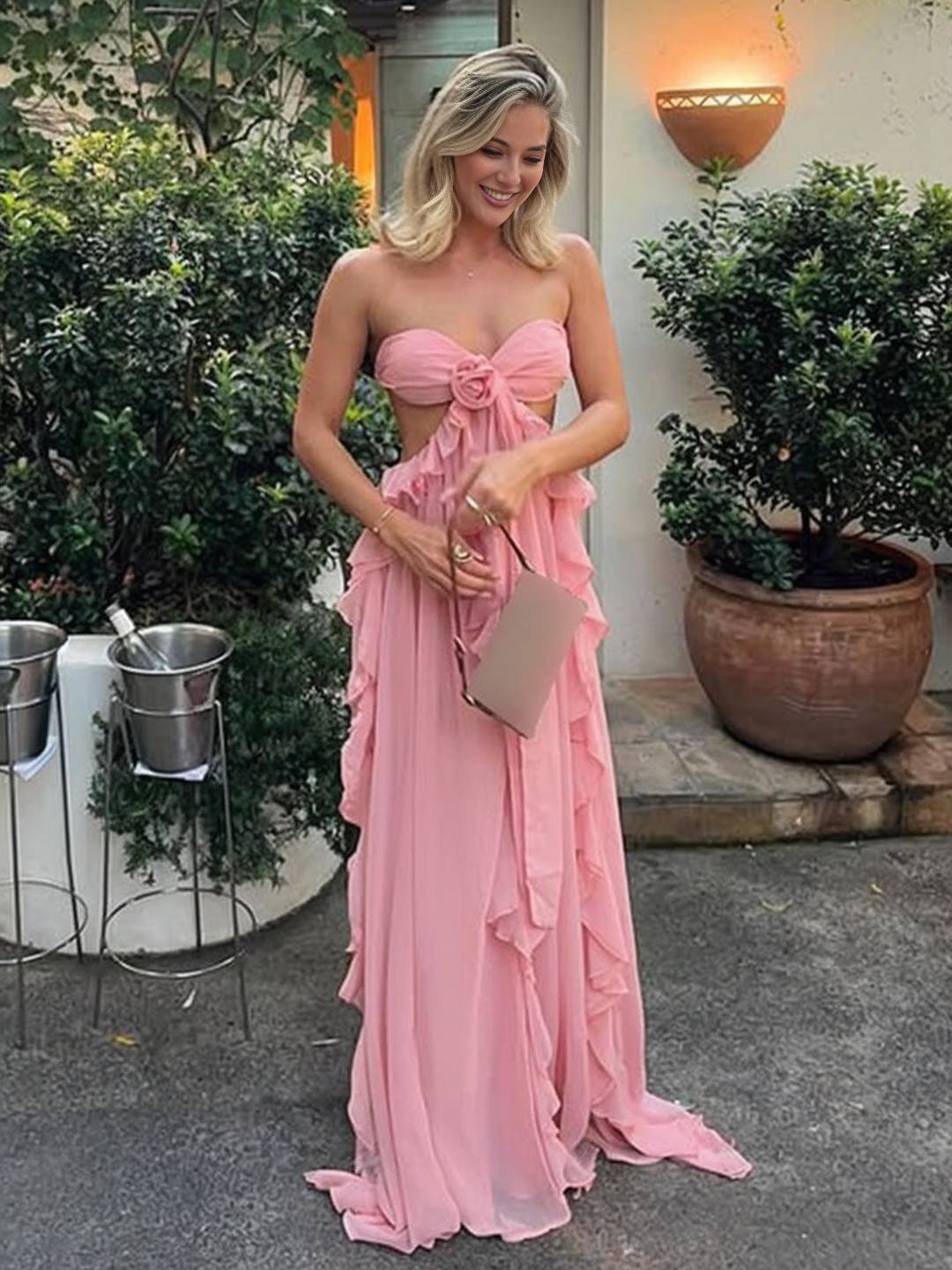 Lunessa – Draped chiffon – Evening gown-10178267218247-Ivory Ombre