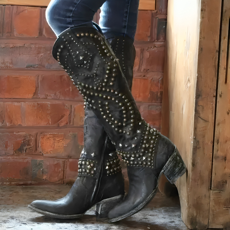 Mary - Western Knee-High Boots