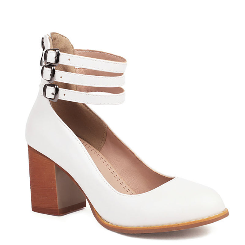 Narella - Elegant mid-heel square toe sandals