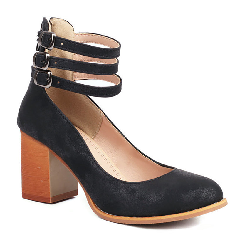 Narella - Elegant mid-heel square toe sandals