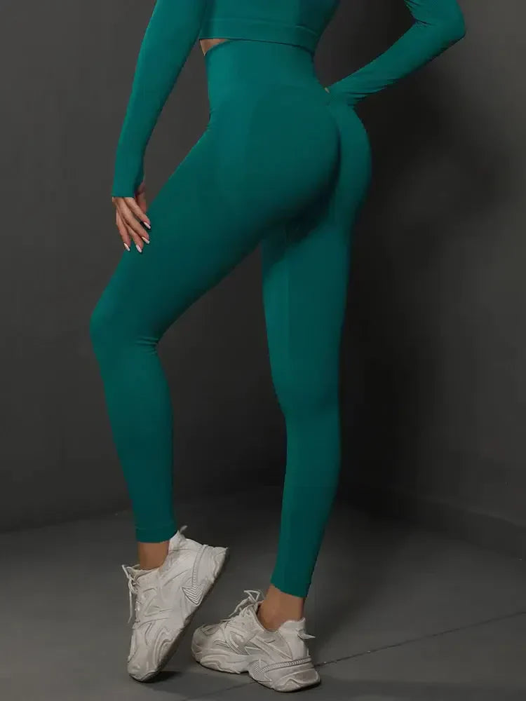 Nicoletta – Seamless design – Sleek gymwear leggings-10174786306375-Ivory Ombre