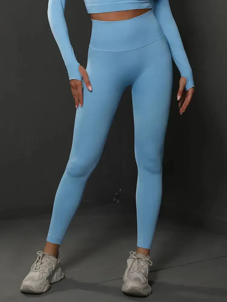 Nicoletta – Seamless design – Sleek gymwear leggings-10174786306375-Ivory Ombre