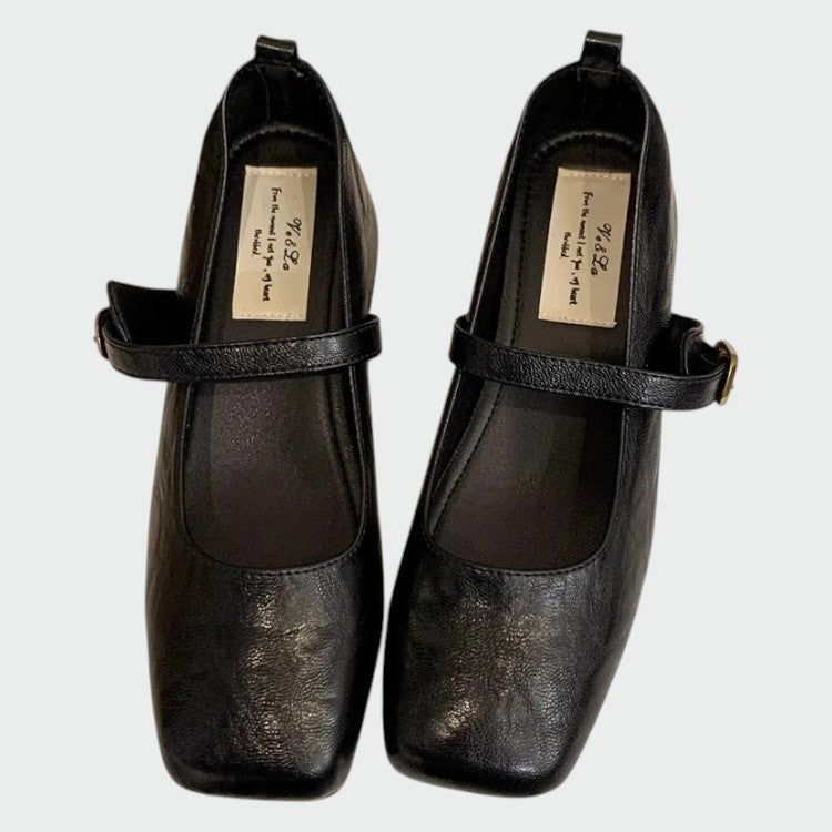 Odette – Square Tip High Heeled Mary Jane Shoes