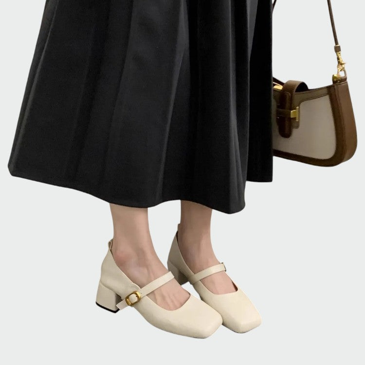 Odette – Square Tip High Heeled Mary Jane Shoes