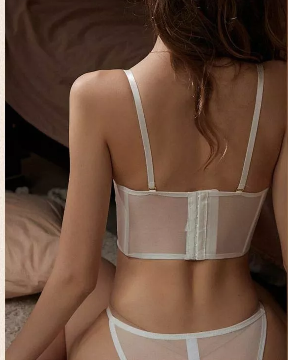 Olivine – Floral corset – Lingerie set-10174861214023-Ivory Ombre