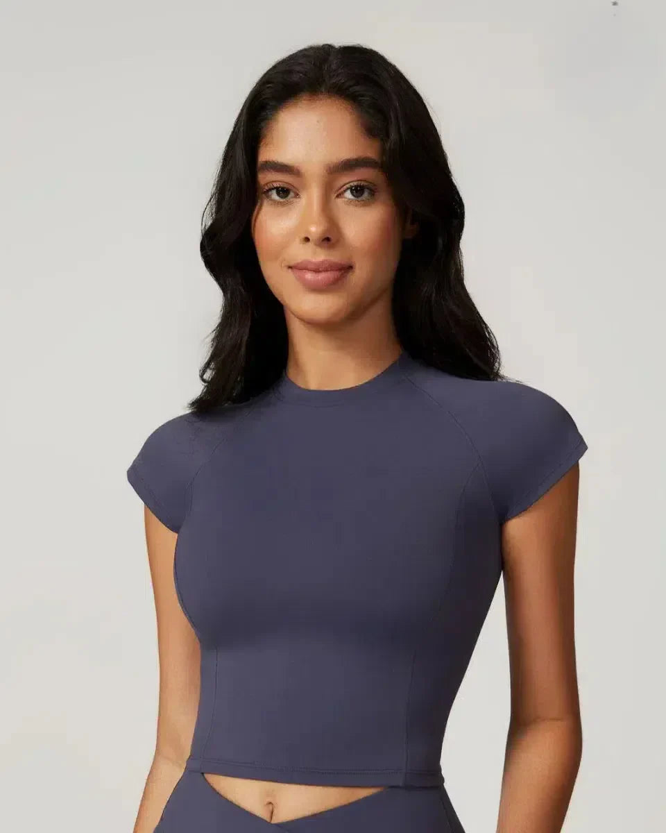 Orsola – Luxe finish – Cropped gym top-10174781129031-Ivory Ombre