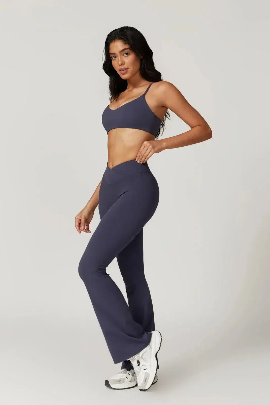 Palmira – U-neckline – Sports bra & flared leggings set-10174790009159-Ivory Ombre