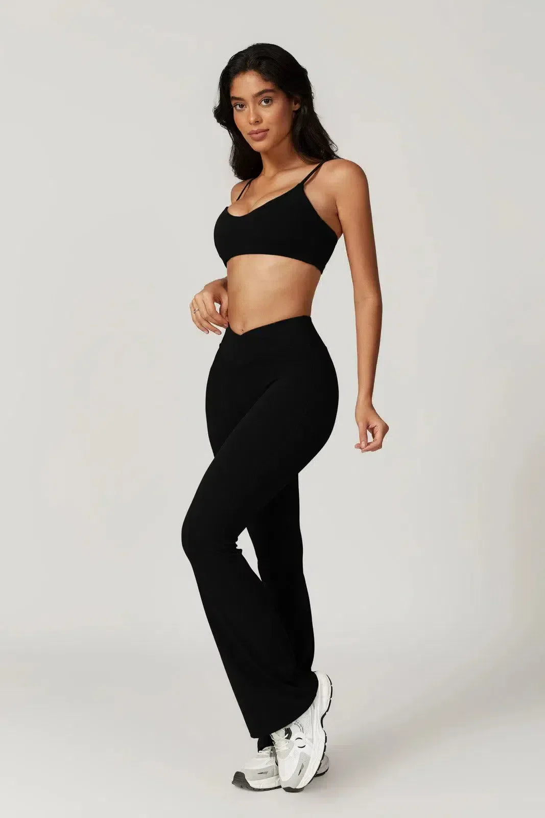 Palmira – U-neckline – Sports bra & flared leggings set-10174790009159-Ivory Ombre