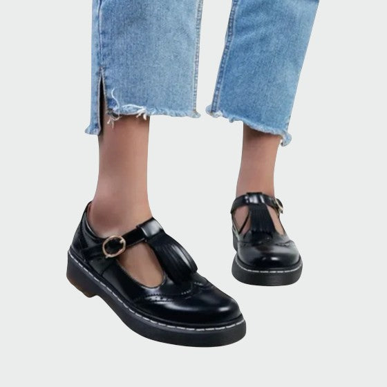 Paloma - Elegante T-Bar Leather Shoes