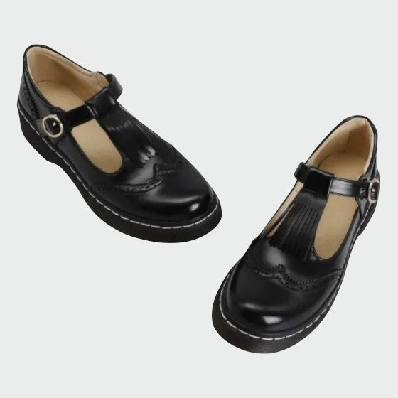 Paloma - Elegante T-Bar Leather Shoes