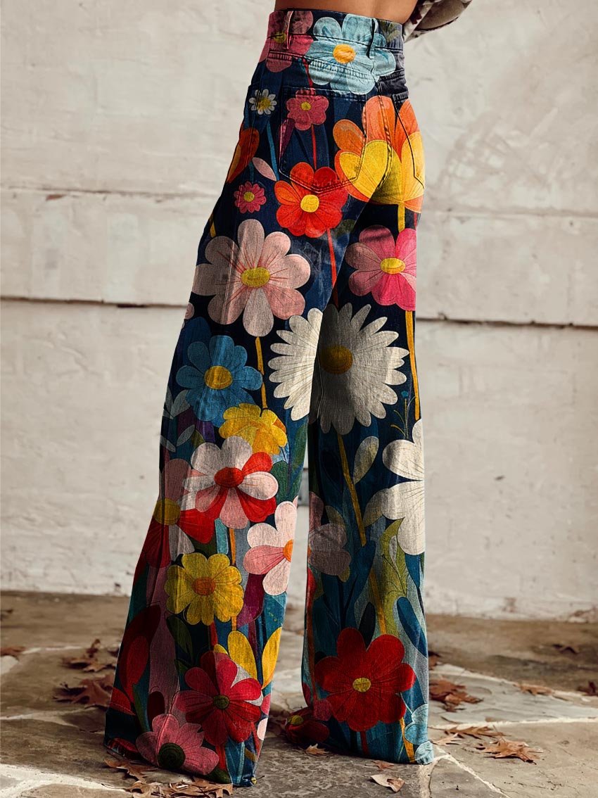 Poppy - Retro Garden Wide-Leg Pants