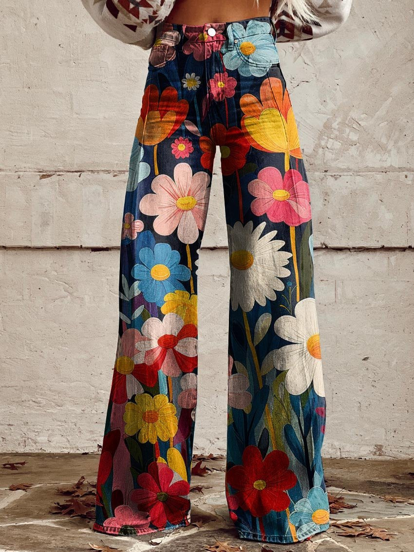 Poppy - Retro Garden Wide-Leg Pants