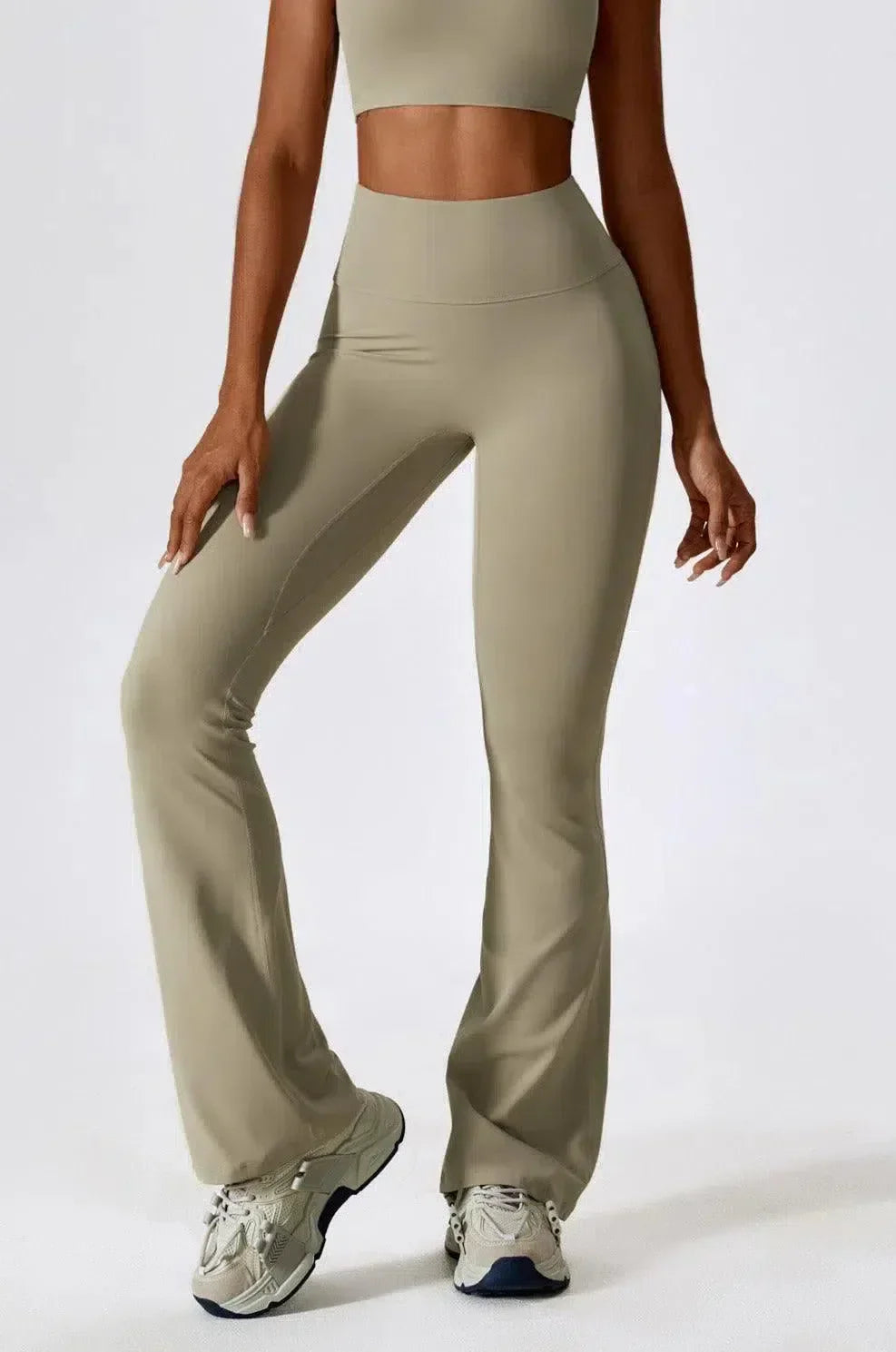Priya – High-waisted fit – Flared leggings-10174785356103-Ivory Ombre