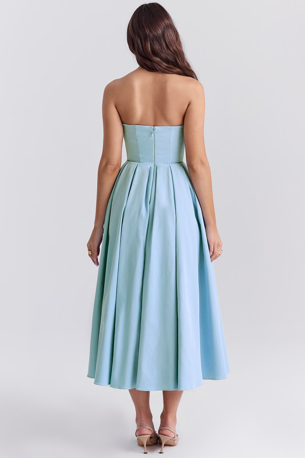 Marivelle – Strapless pleated – Midi dress