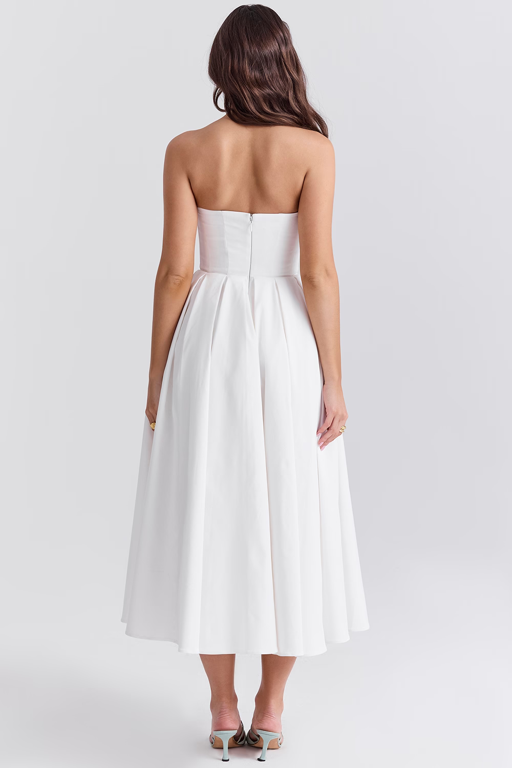 Marivelle – Strapless pleated – Midi dress