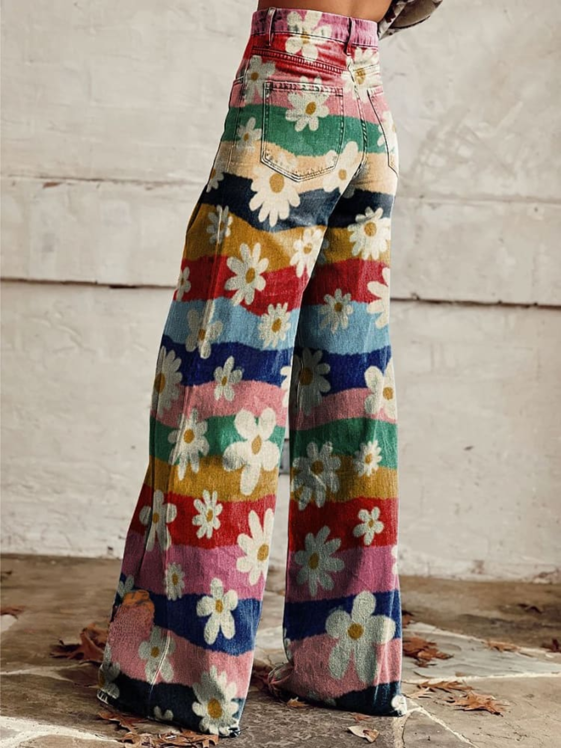 Savannah - Retro Floral High-Waisted Flare pants