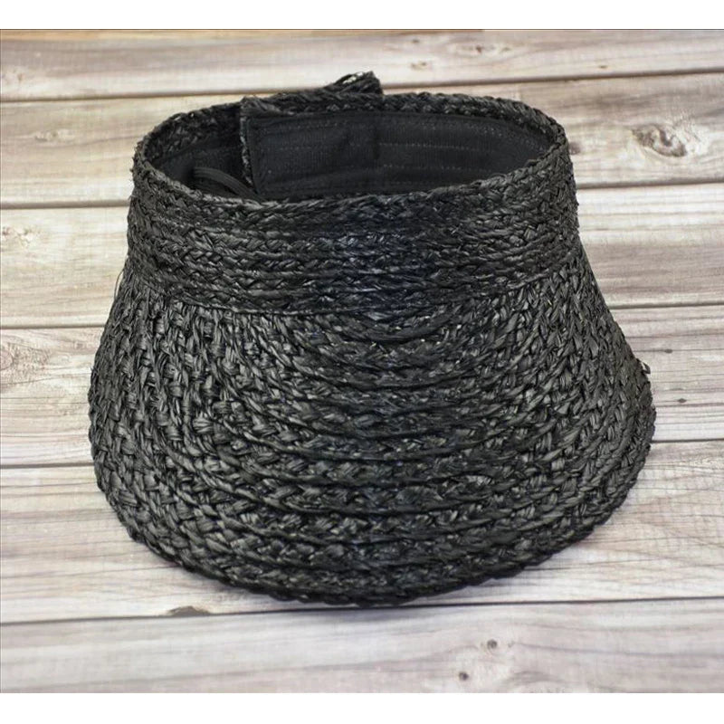 Serina – Braided straw – Sun visor-10174849843527-Ivory Ombre