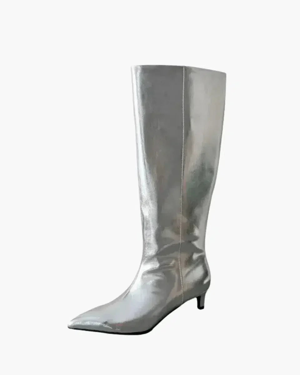 Tiziana – Kitten heel – Knee-high boots-10174700716359-Ivory Ombre