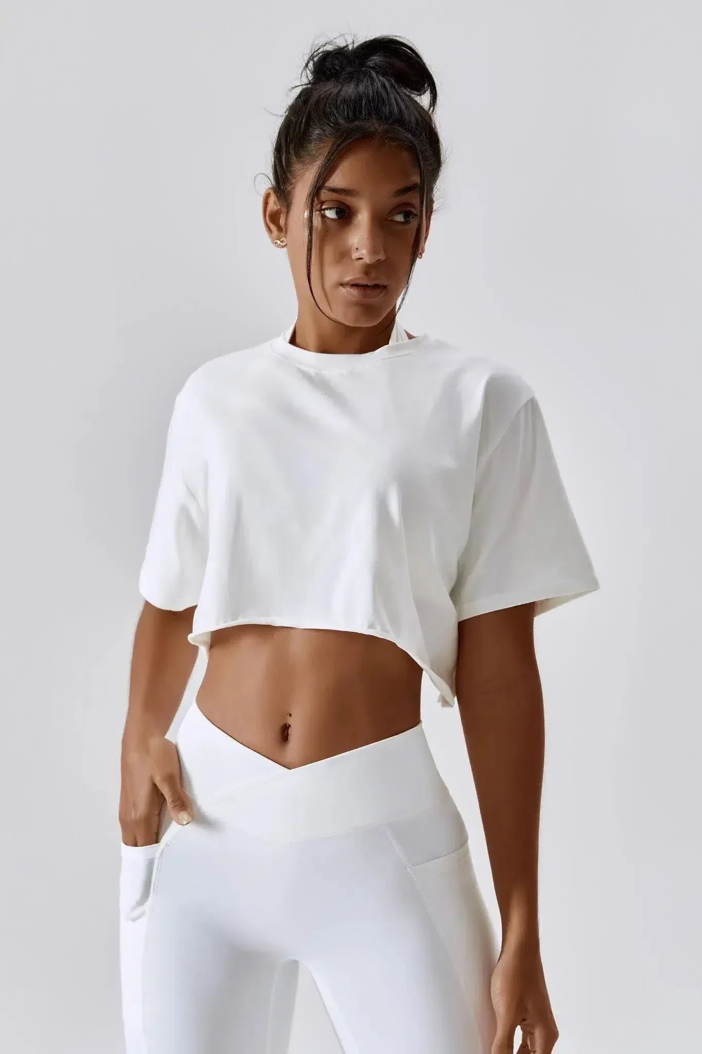 Tove – Cropped tee – 3-piece set-10174790402375-Ivory Ombre