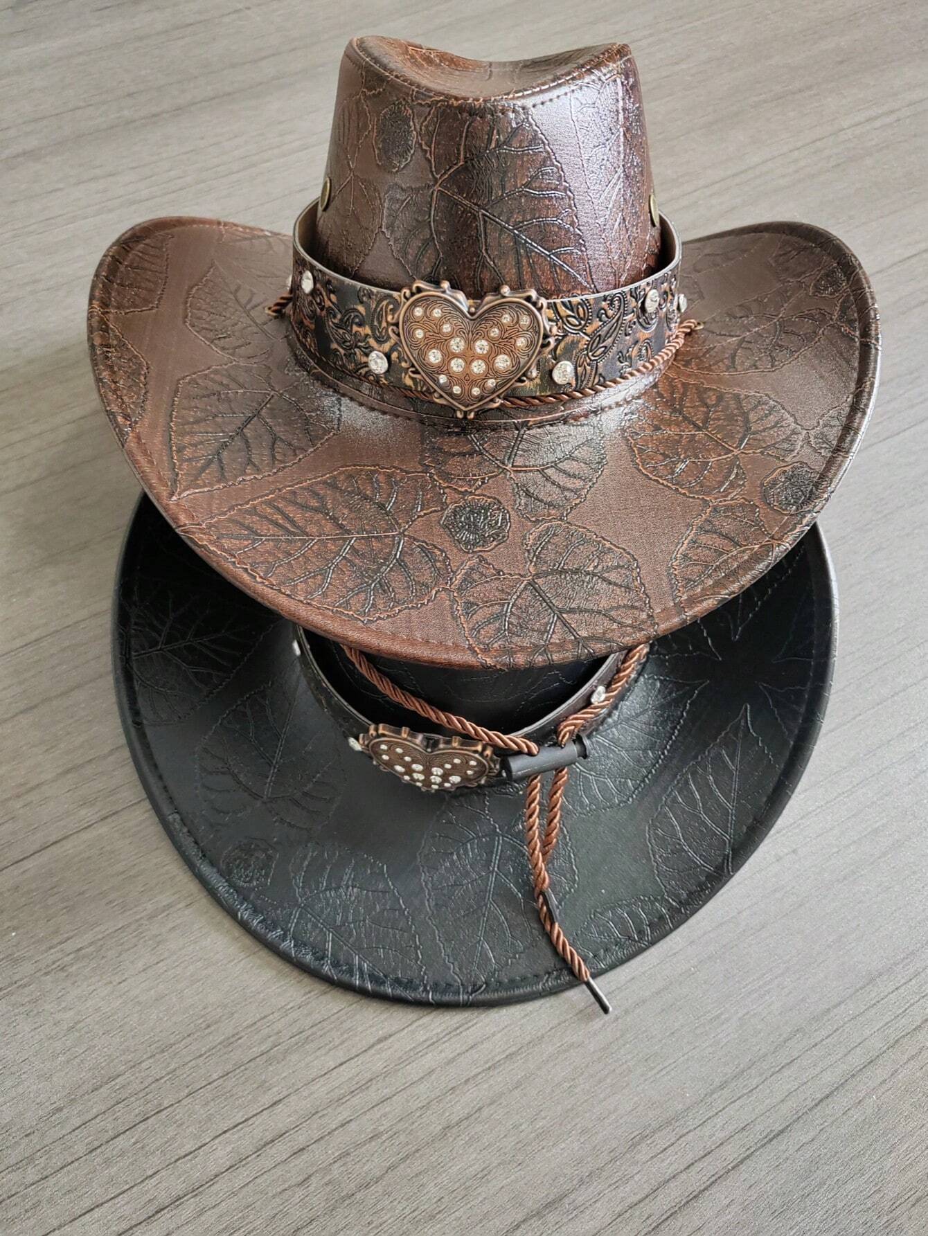 Vallentra – Embossed heart detail – Cowboy hat-10174849352007-Ivory Ombre