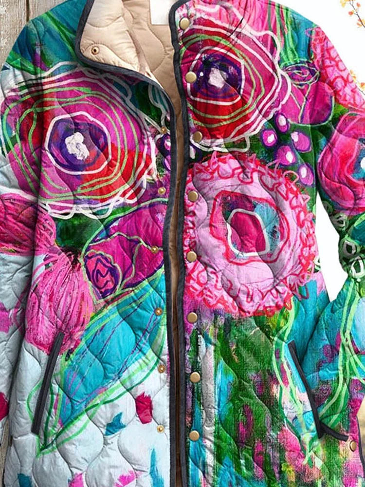 Via - Floral Patterned Women's Elegant Jacket