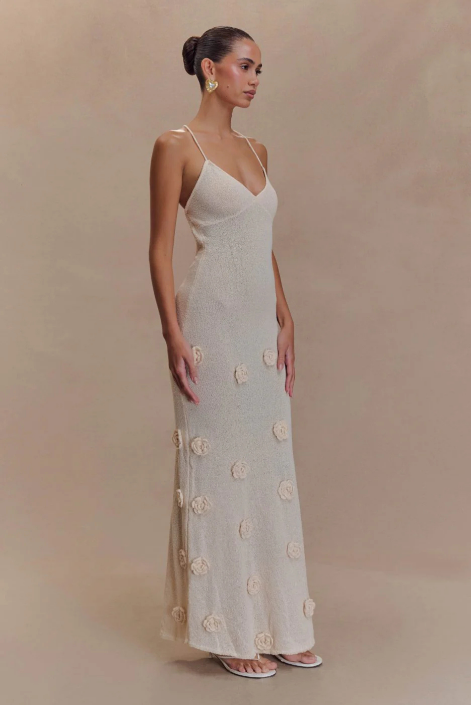 Vinna – 3D floral – Strappy maxi dress