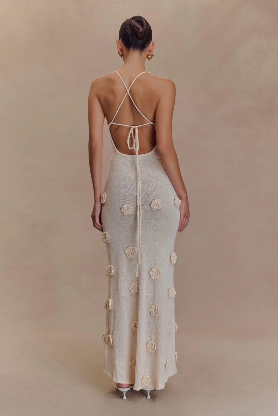 Vinna – 3D floral – Strappy maxi dress