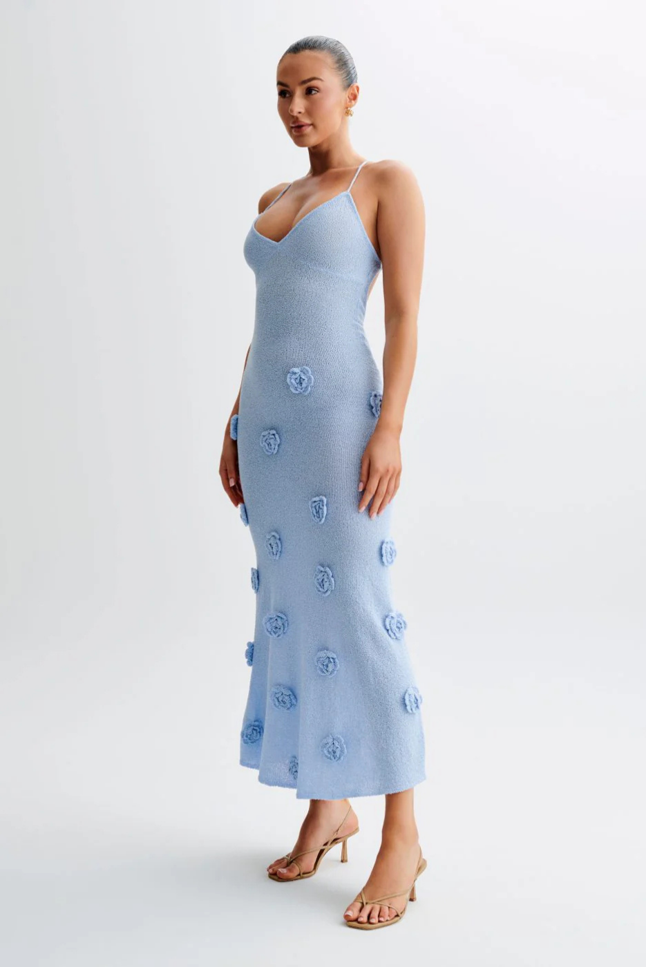 Vinna – 3D floral – Strappy maxi dress