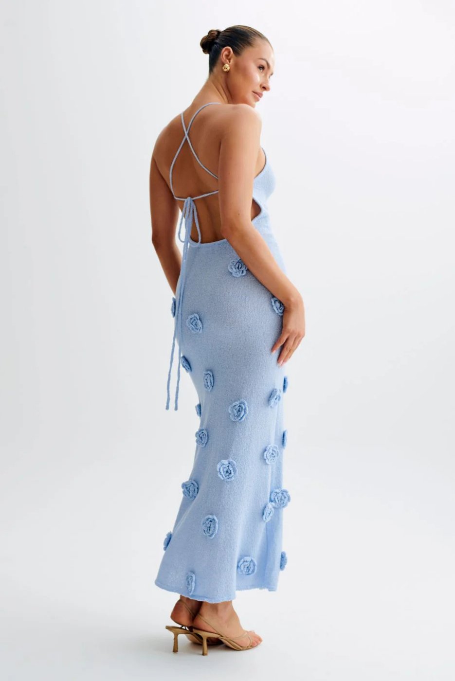 Vinna – 3D floral – Strappy maxi dress