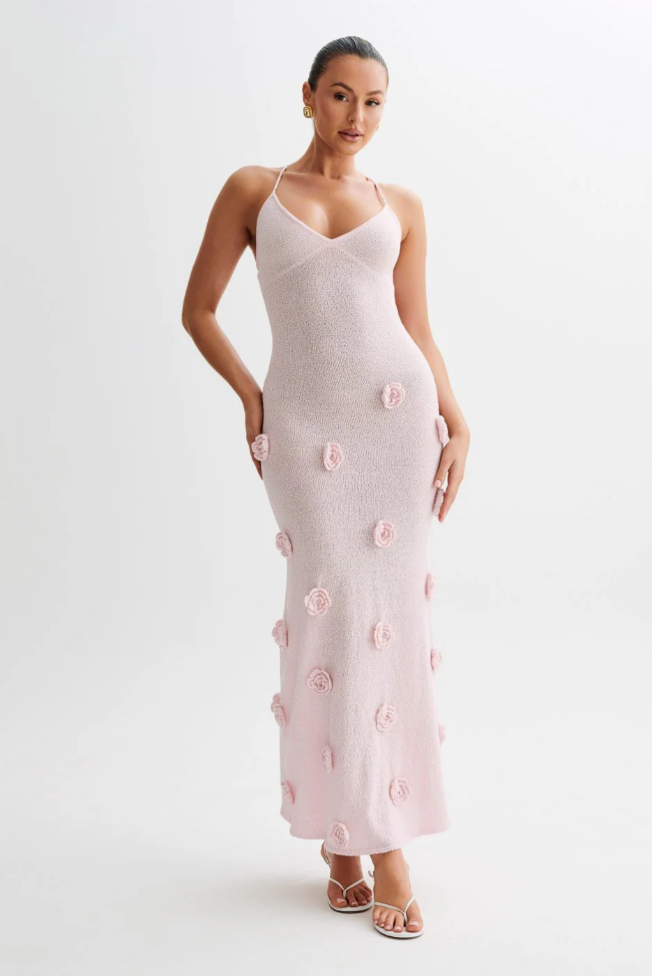 Vinna – 3D floral – Strappy maxi dress