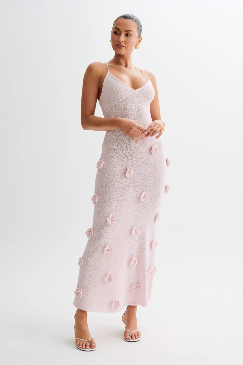 Vinna – 3D floral – Strappy maxi dress
