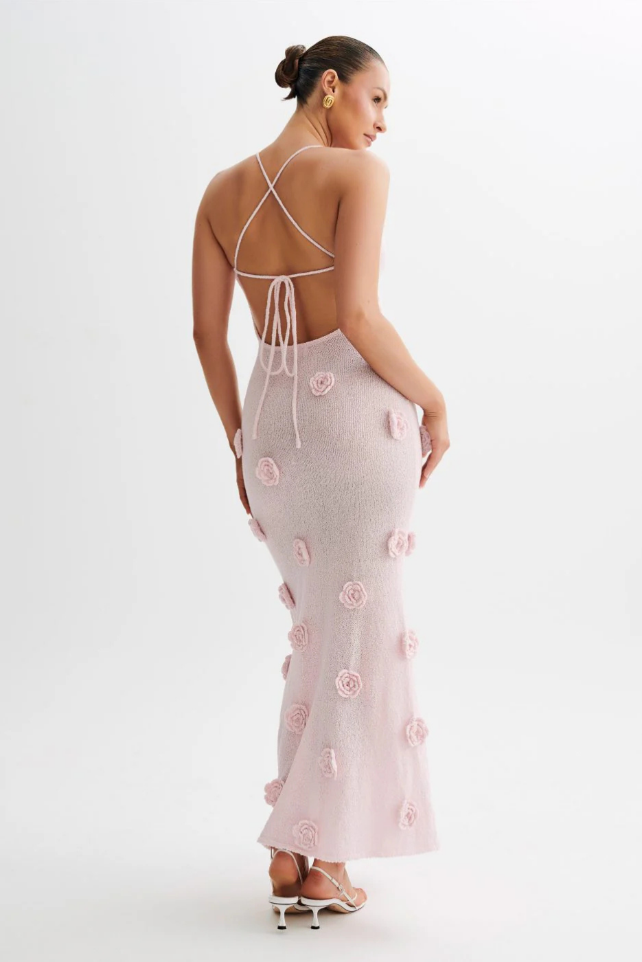 Vinna – 3D floral – Strappy maxi dress