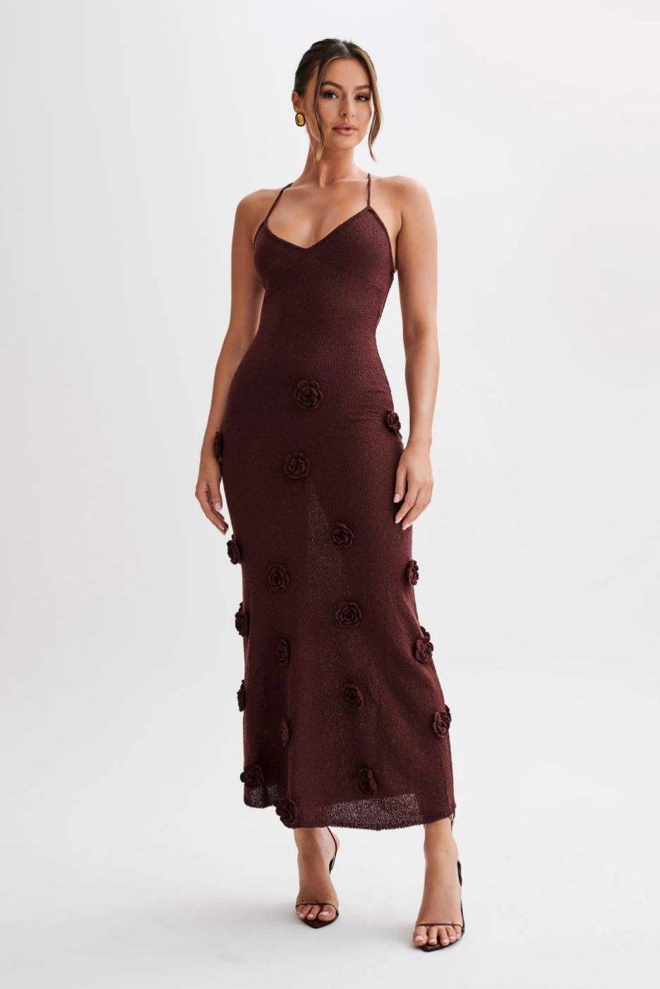 Vinna – 3D floral – Strappy maxi dress