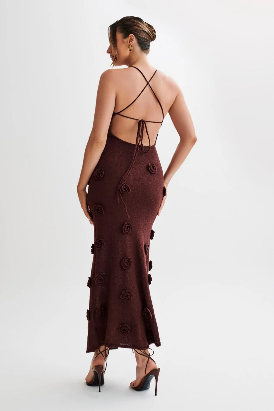 Vinna – 3D floral – Strappy maxi dress