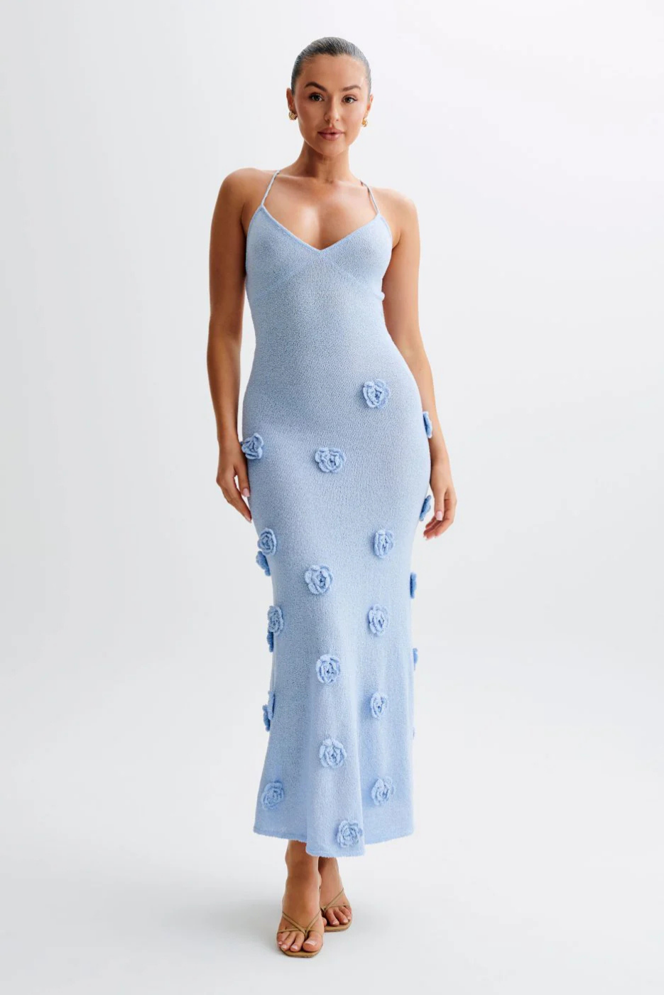 Vinna – 3D floral – Strappy maxi dress