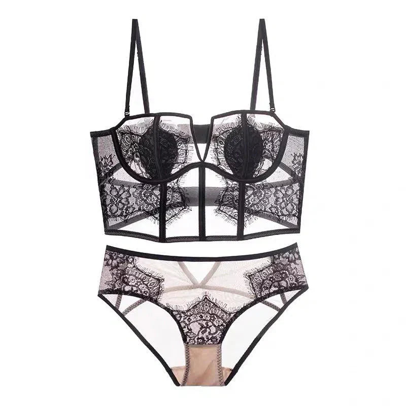 Violetta – Lace corset – Lingerie set-10174861607239-Ivory Ombre