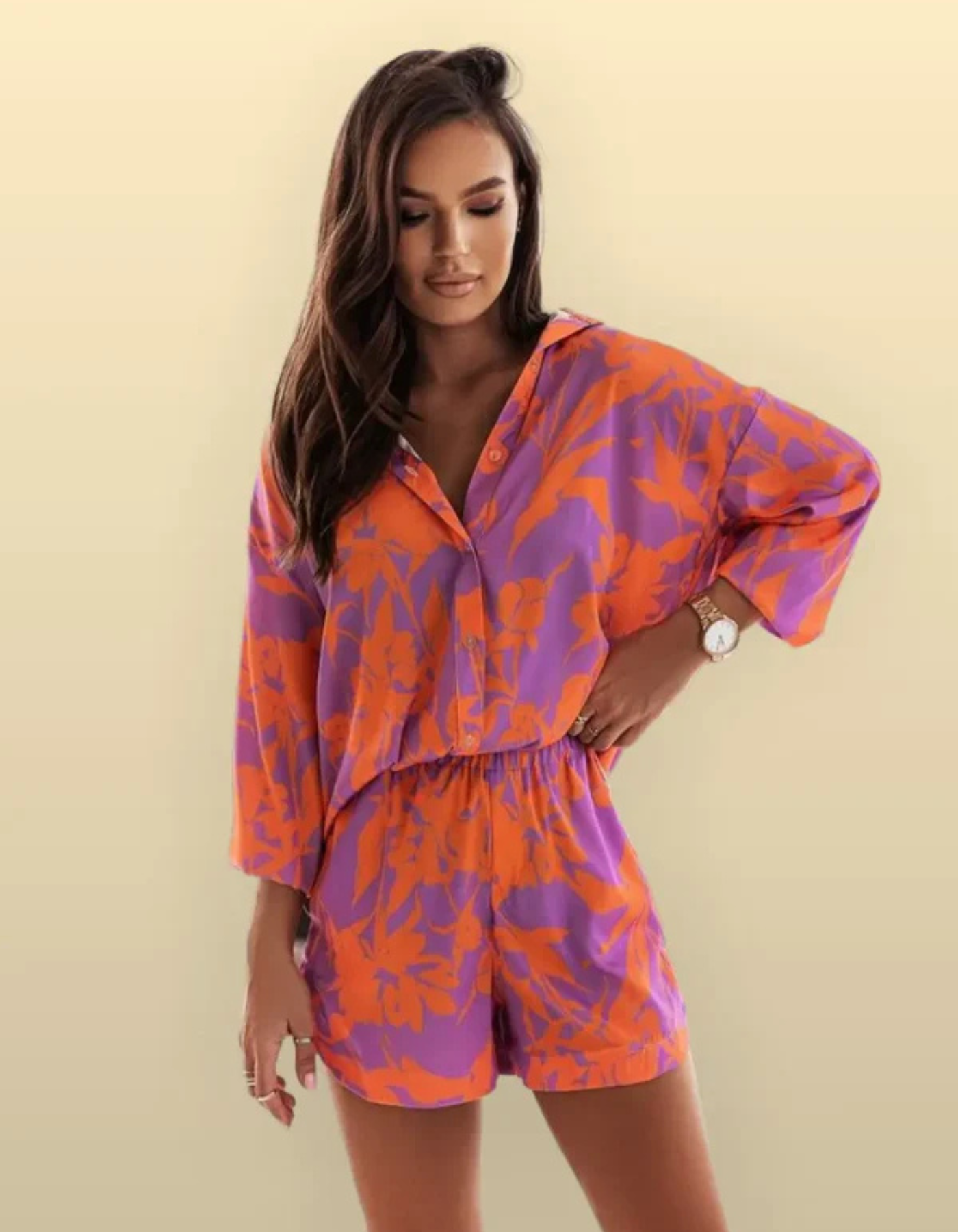 Virella – Vibrant print – Co-ord shirt and shorts set