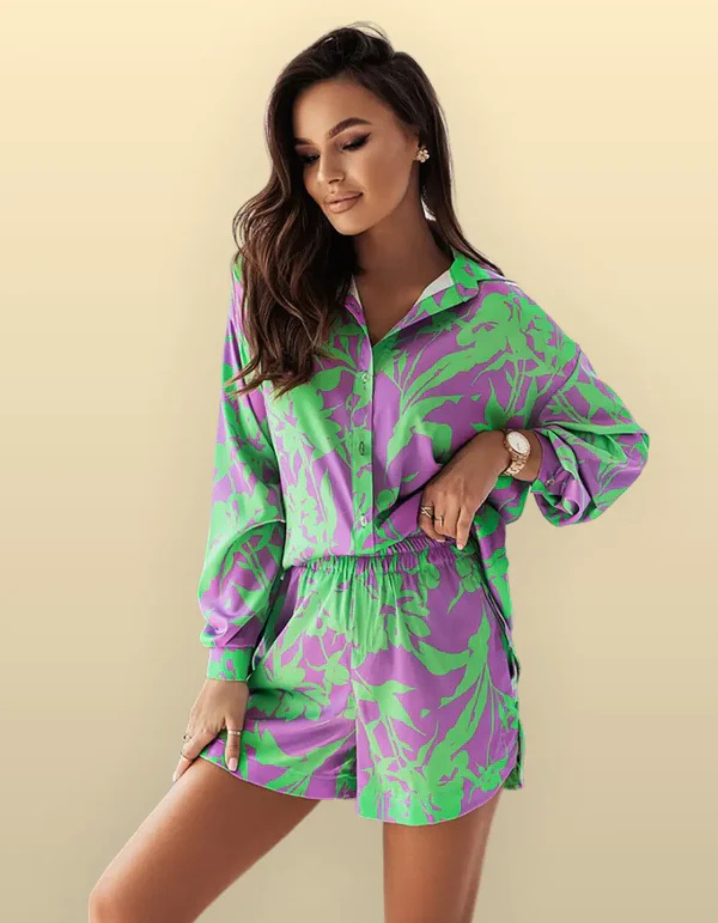 Virella – Vibrant print – Co-ord shirt and shorts set