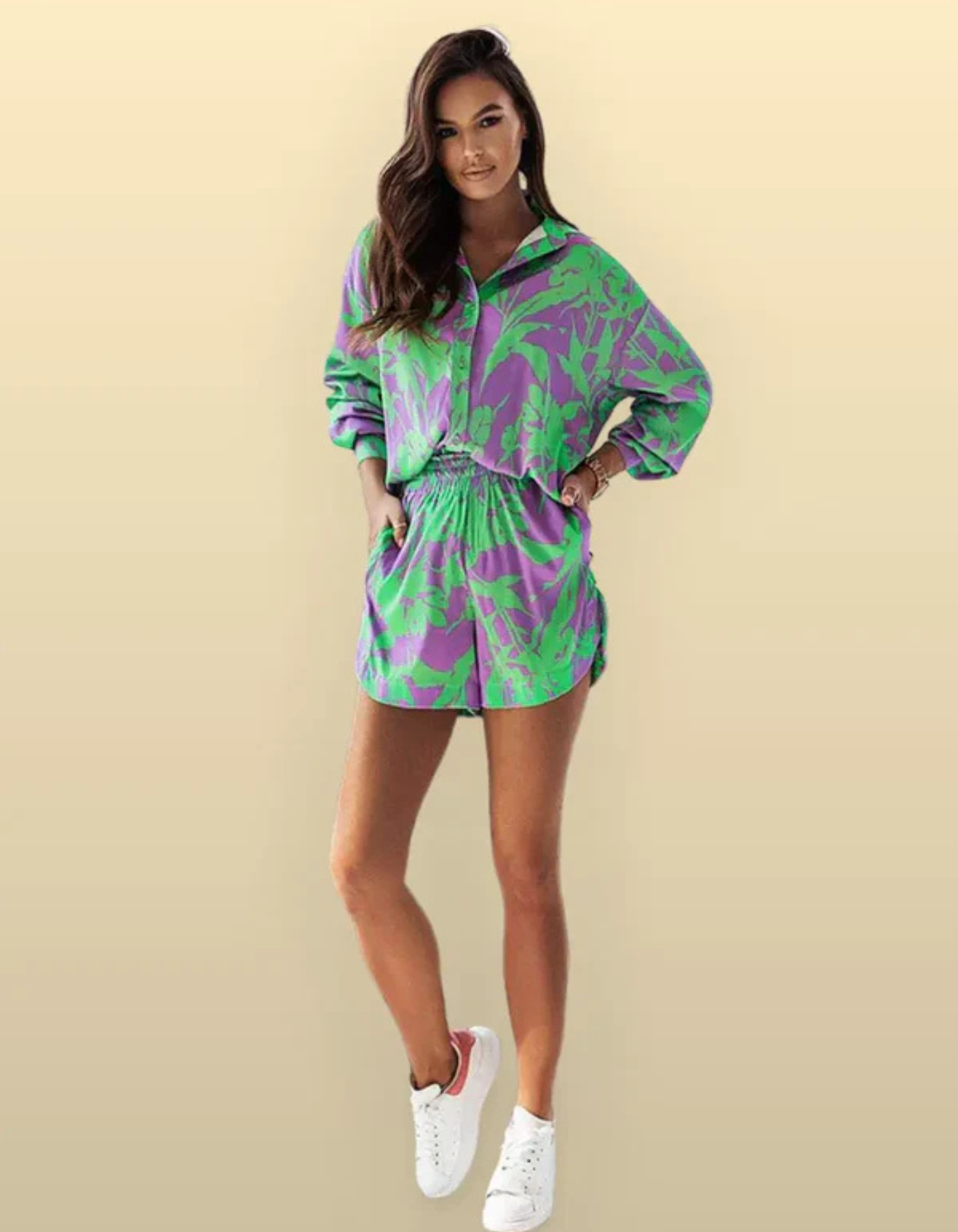 Virella – Vibrant print – Co-ord shirt and shorts set