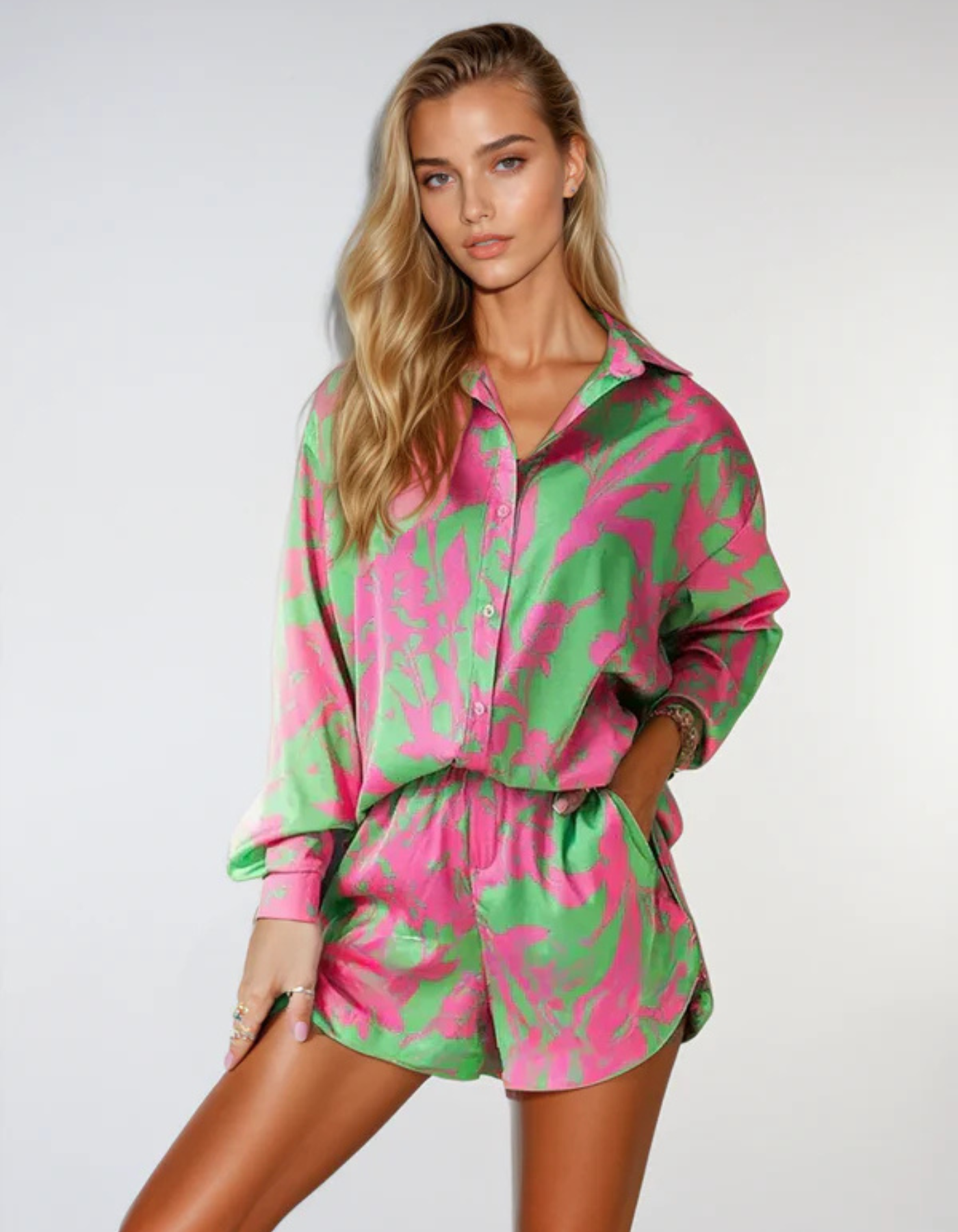 Virella – Vibrant print – Co-ord shirt and shorts set