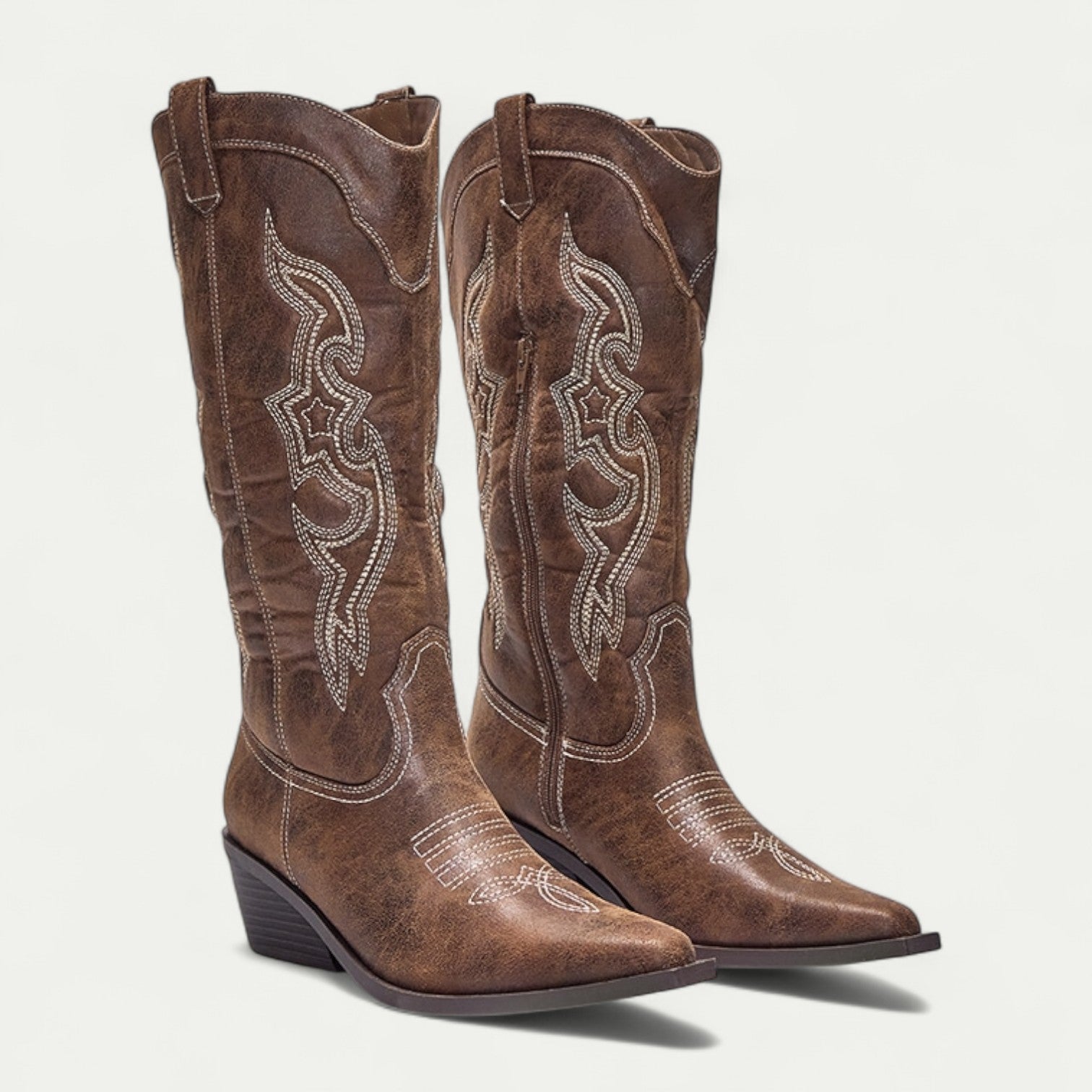 William - Western Calf High Pointed Toe Boots for Women