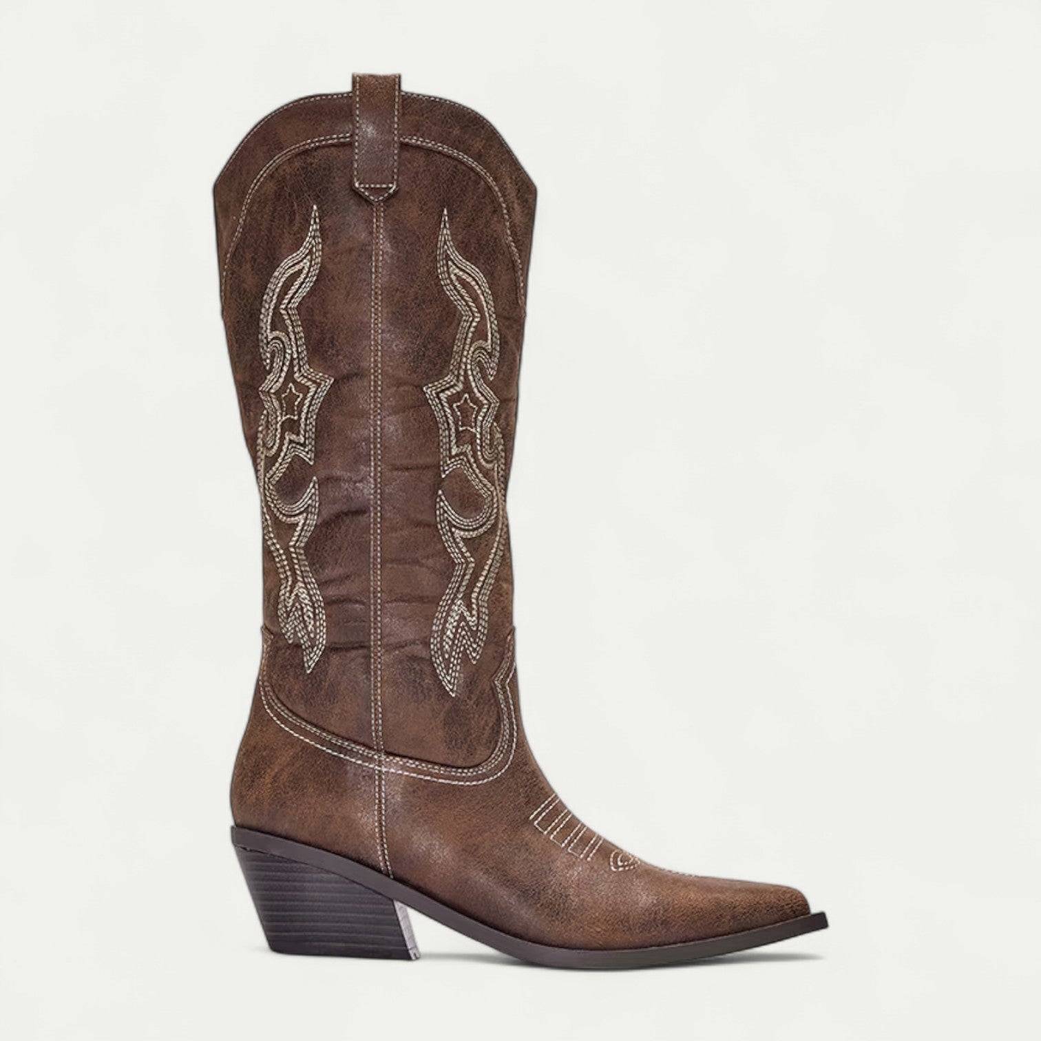 William - Western Calf High Pointed Toe Boots for Women