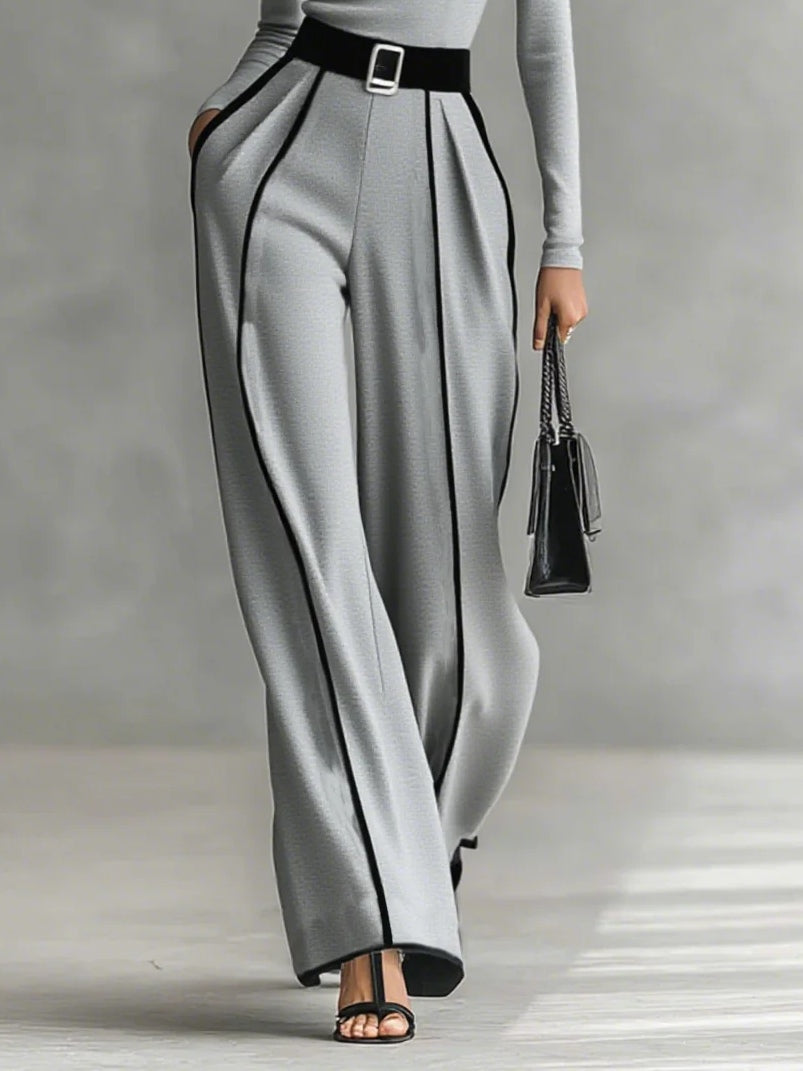Velissia – Contrast trim – Belted jumpsuit