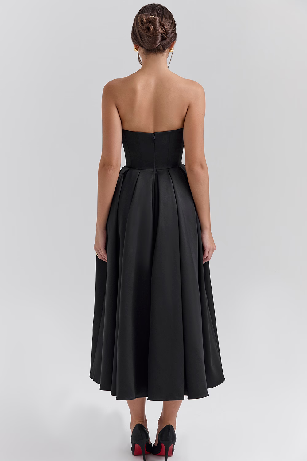 Marivelle – Strapless pleated – Midi dress