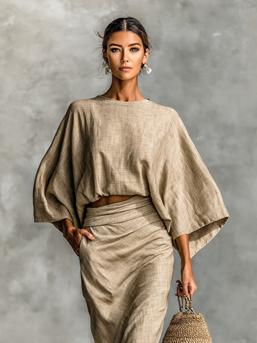 Leravelle – Draped elegance – Two-piece set